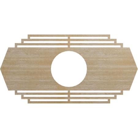 Ekena Millwork Chrysler Wood Fretwork Pierced Ceiling Medallion, Birch, 30"W x 15"H x 7 7/8"ID x 1/4"T CMWP30X15X0250CSBI